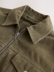 بني فاتح بني - Suede Zip Through Western Jacket - صورة 8 من 9