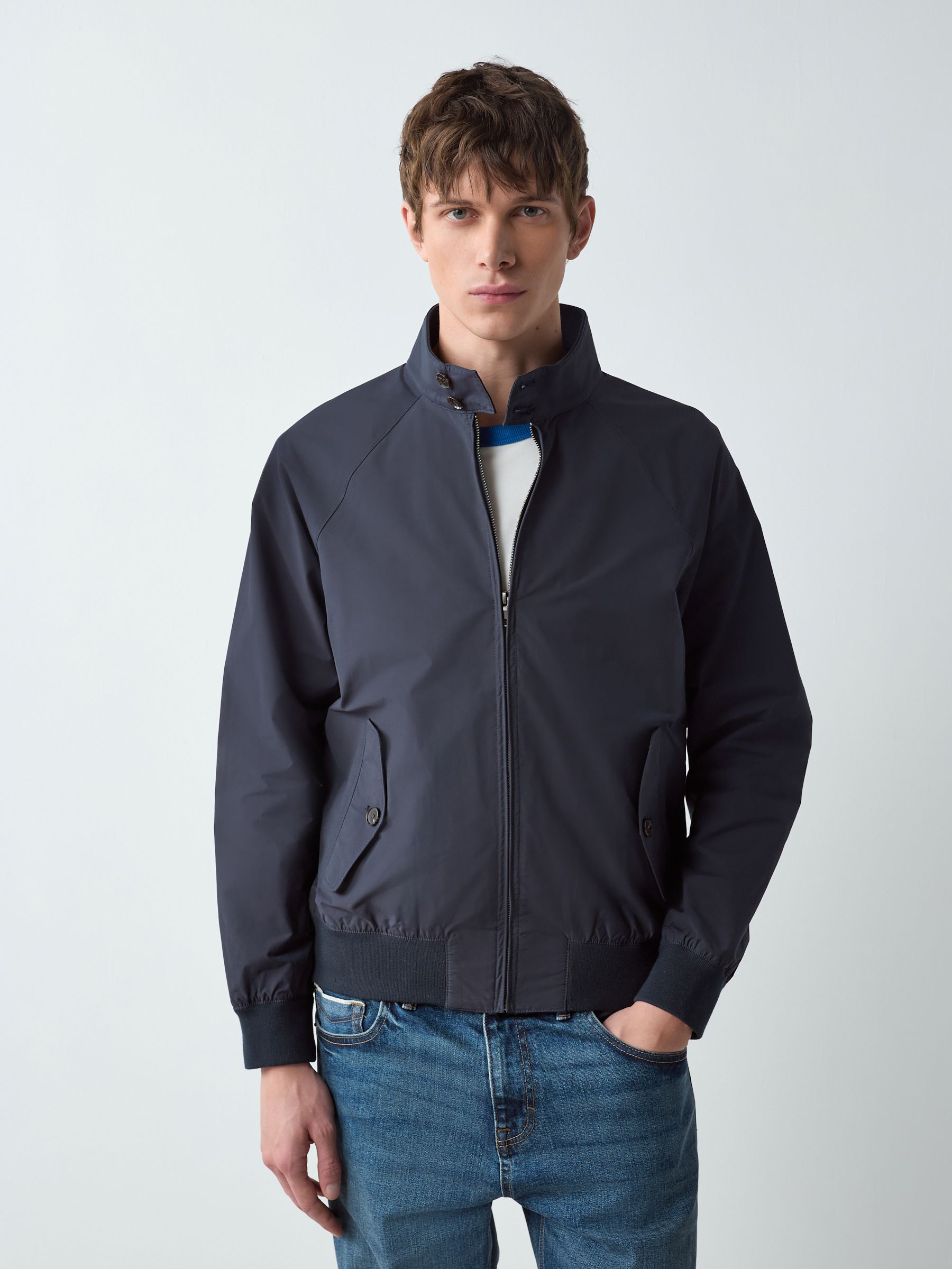 Buy Navy Blue Shower Resistant Harrington Jacket from Next USA