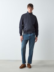 Navy Blue Shower Resistant Harrington Jacket - Image 4 of 8