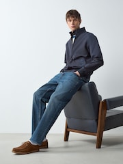 Navy Blue Shower Resistant Harrington Jacket - Image 5 of 8