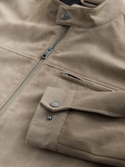 Stone Faux Suede Racer Jacket - Image 10 of 10