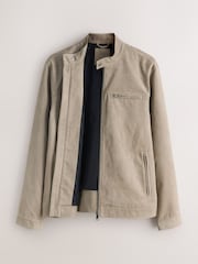 Stone Faux Suede Racer Jacket - Image 8 of 10