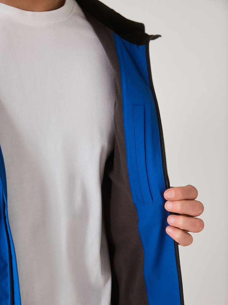 Blue/Black Shower Resistant Anorak Colourblock Jacket - Image 5 of 5