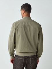 Khaki Green Casual Bomber Jacket - Image 3 of 12