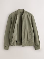 Khaki Green Casual Bomber Jacket - Image 9 of 12