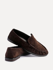 Linzi Brown Belmont Suede Leather Ruched Loafers - Image 5 of 6