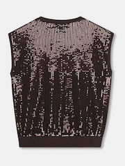 Mint Velvet Brown Sequin Knit TankTop - Image 7 of 8