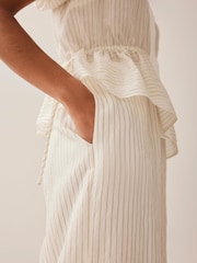 Mint Velvet Cream Stripe Wide Trousers - Image 4 of 7