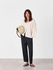 Whistles Charcoal Black Broderie Shirt - Image 3 of 5