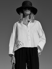 Whistles Charcoal Black Tie Waist Trouser - Image 6 of 7