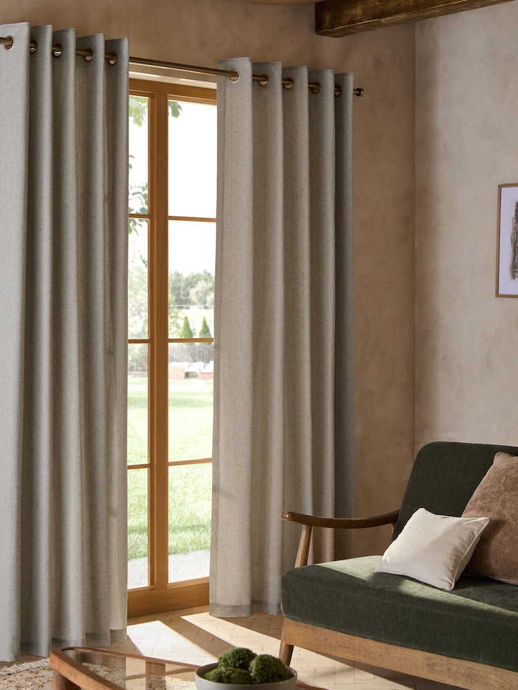 テクスチャー加工スラブ生地カーテン - 画像 1 / 5