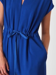 Whistles Blue Petite Sleeveless Drawstring Jumpsuit - Image 4 of 5