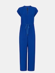 Whistles Blue Petite Sleeveless Drawstring Jumpsuit - Image 5 of 5
