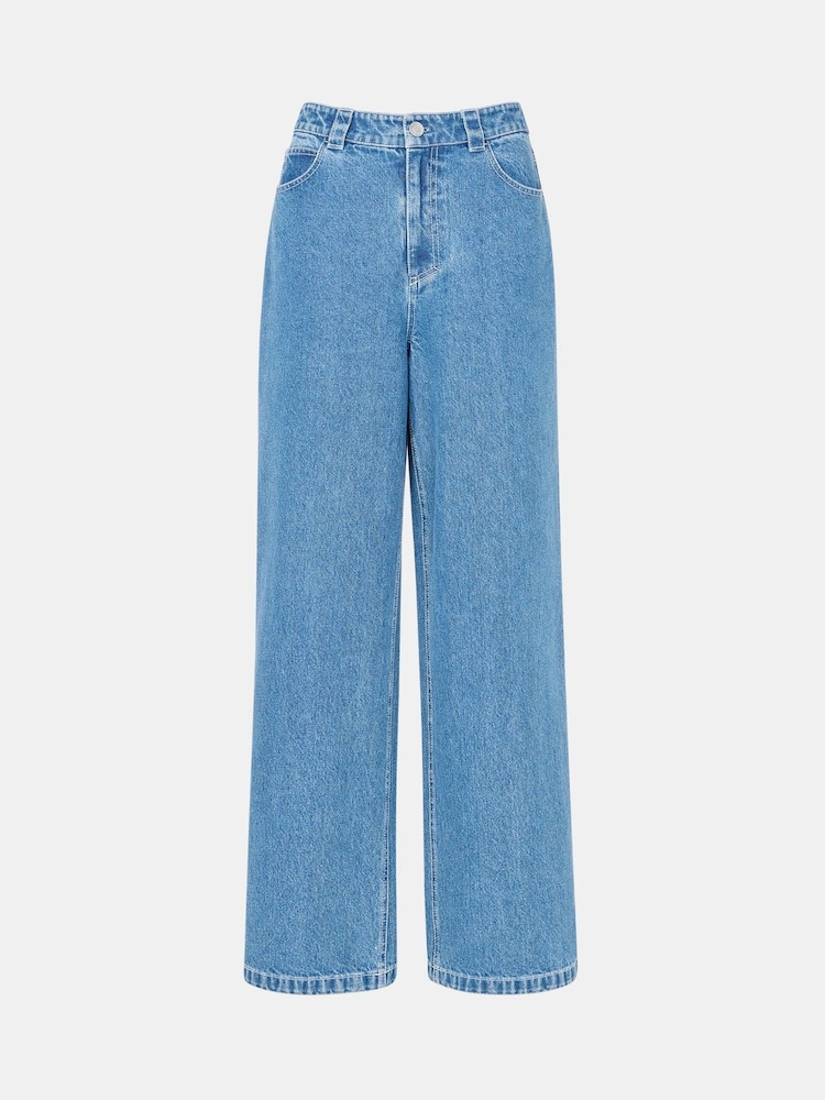 Whistles Blue Relaxed 100% Cotton Straight Leg Jeans - Image 5 of 5