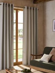 テクスチャー加工スラブ生地カーテン - 画像 1 / 7