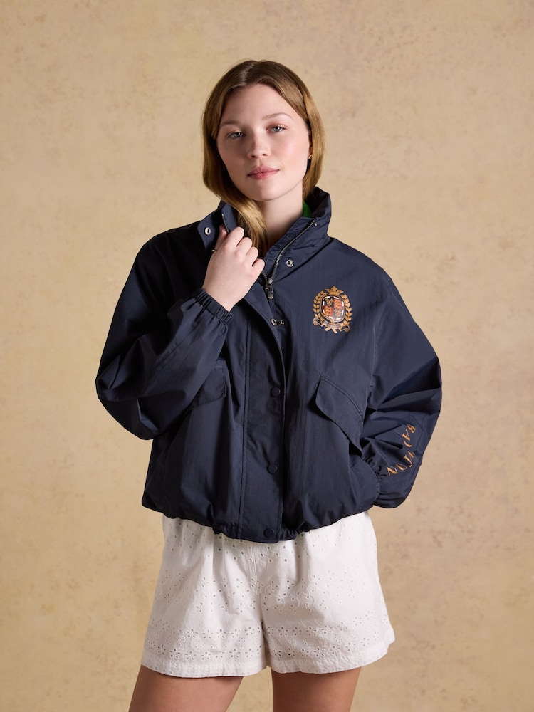 Joules Official Badminton Navy Funnel Neck Coat - Image 1 of 13