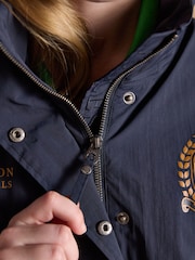 Joules Official Badminton Navy Funnel Neck Coat - Image 11 of 13