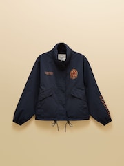 Joules Official Badminton Navy Funnel Neck Coat - Image 18 of 18