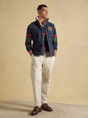 Joules Official Badminton Navy Blue Heritage Fleece Gilet - Image 10 of 11