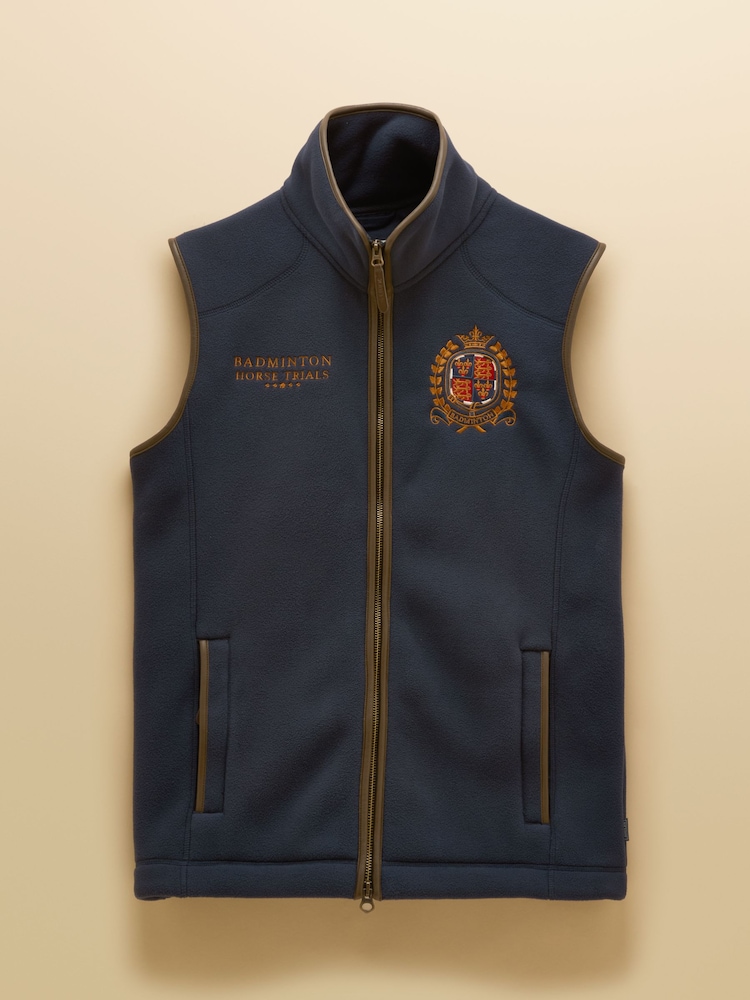 Joules Official Badminton Navy Blue Heritage Fleece Gilet - Image 11 of 11 Joules Official Badminton Navy Blue Heritage Fleece Gilet - Image 11 of 11