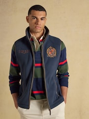 Joules Official Badminton Navy Blue Heritage Fleece Gilet - Image 5 of 11