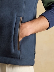 Joules Official Badminton Navy Blue Heritage Fleece Gilet - Image 7 of 11