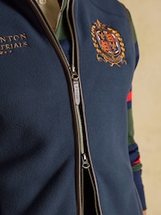 Joules Official Badminton Navy Blue Heritage Fleece Gilet - Image 8 of 11