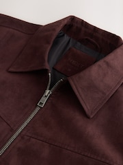 Maroon Red Faux Suede Jacket - Image 10 of 14
