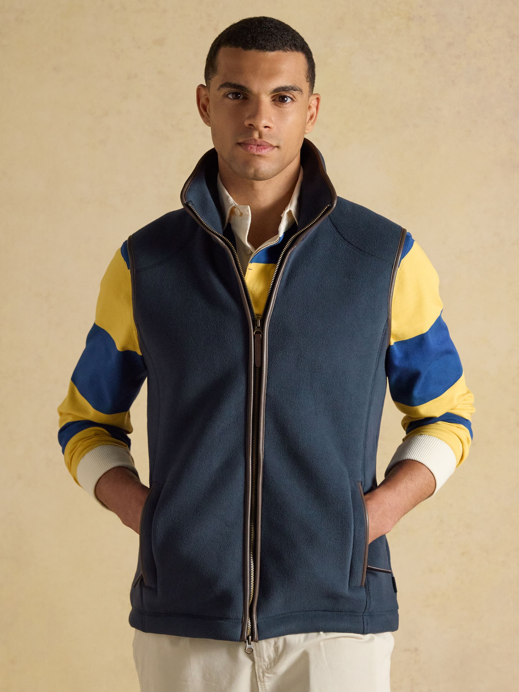 Joules Official Bramham Navy Heritage Fleece Gilet