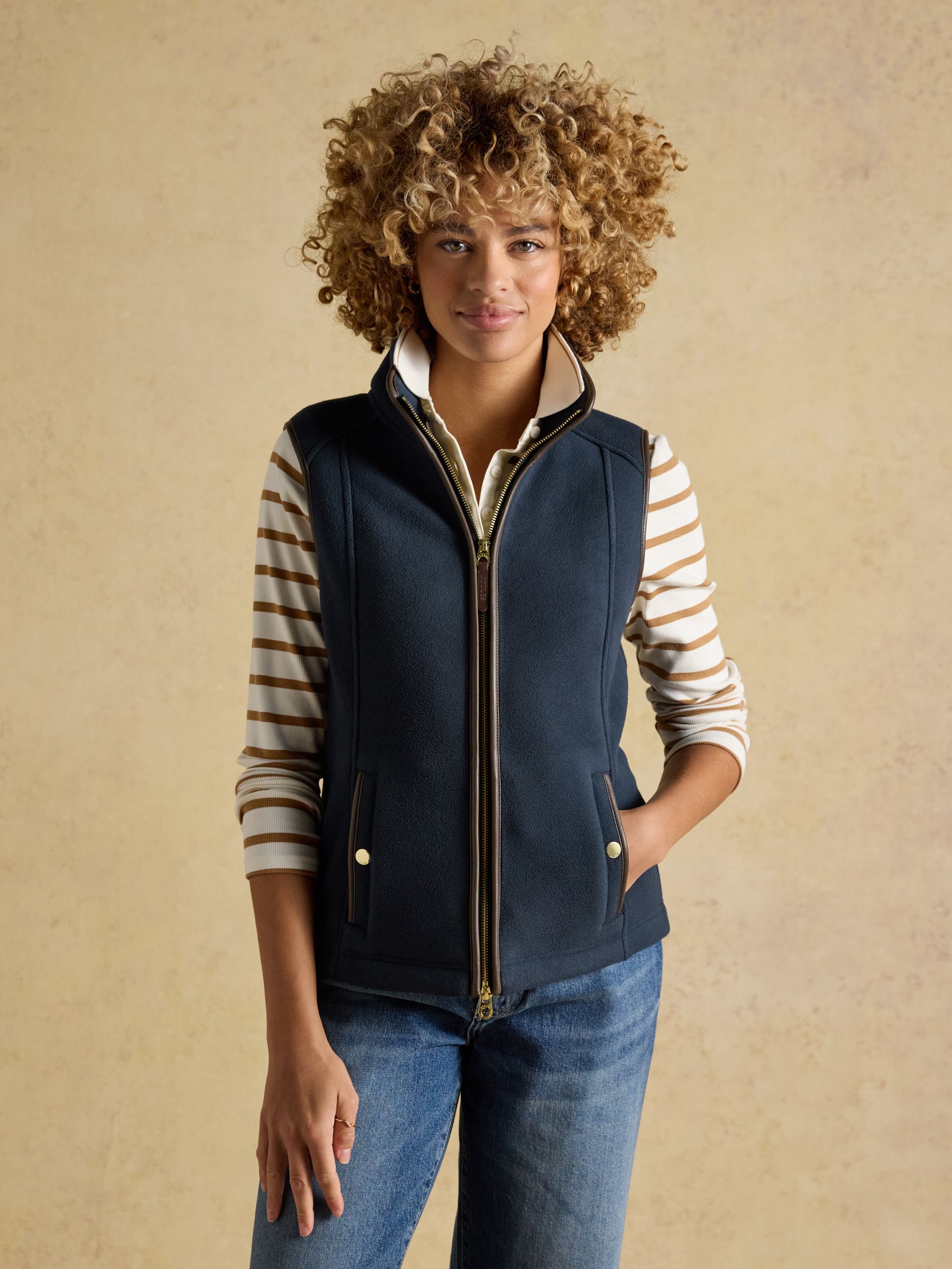 Joules Official Bramham Navy Heritage Fleece Gilet