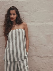 Khaki/White Stripe Shell Top - Image 1 of 7