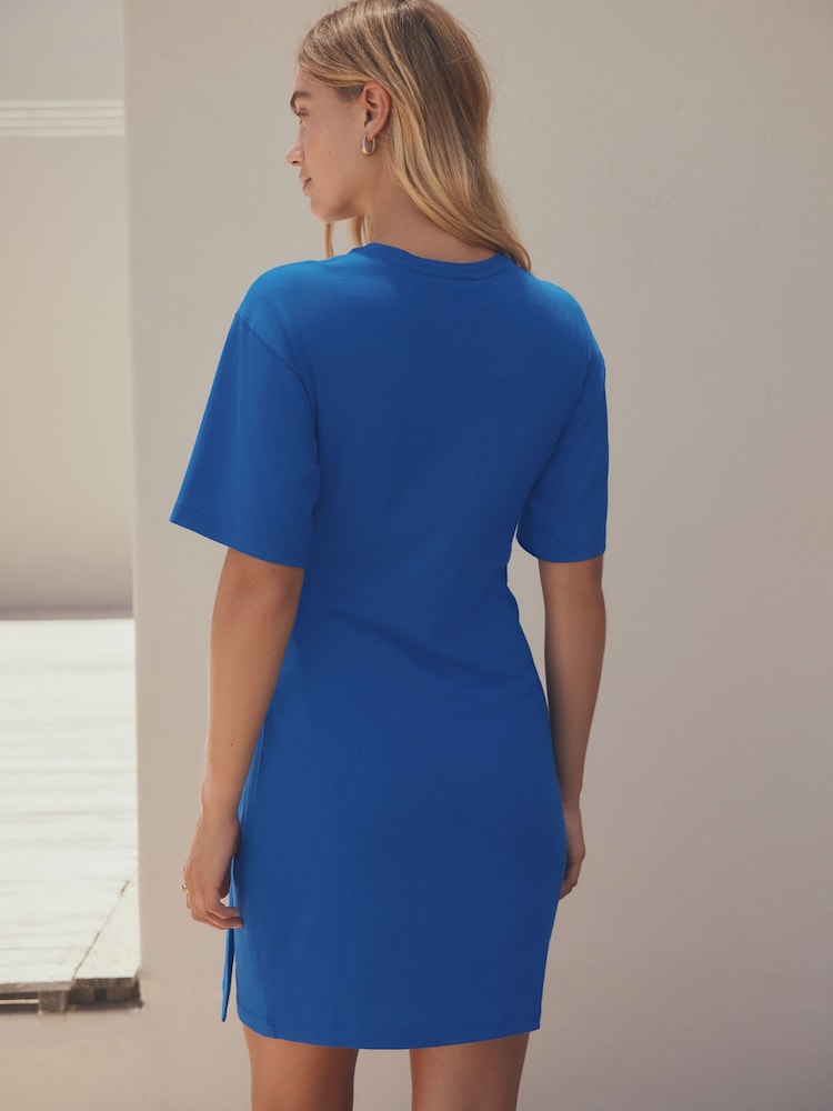 Buy Cobalt Blue Tie Waist Mini T-Shirt Dress from Next USA