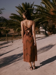 Rostbraun - Durchgeknöpftes Midikleid - Bild 4 von 9