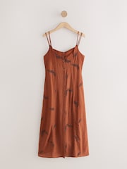 Rostbraun - Durchgeknöpftes Midikleid - Bild 7 von 9