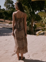 Leopard Print Button Down Midi Dress - Image 2 of 7