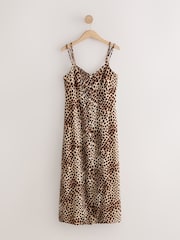 Leopard Print Button Down Midi Dress - Image 5 of 7