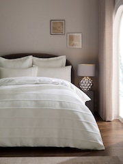 White Tufted Waffle Duvet Cover and Pillowcase Set - Image 1 of 4