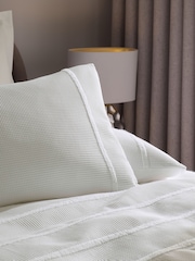 White Tufted Waffle Duvet Cover and Pillowcase Set - Image 2 of 4