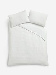 White Tufted Waffle Duvet Cover and Pillowcase Set - Image 4 of 4