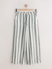 Khaki/White High Waist Wide Leg Trousers - Image 5 of 7