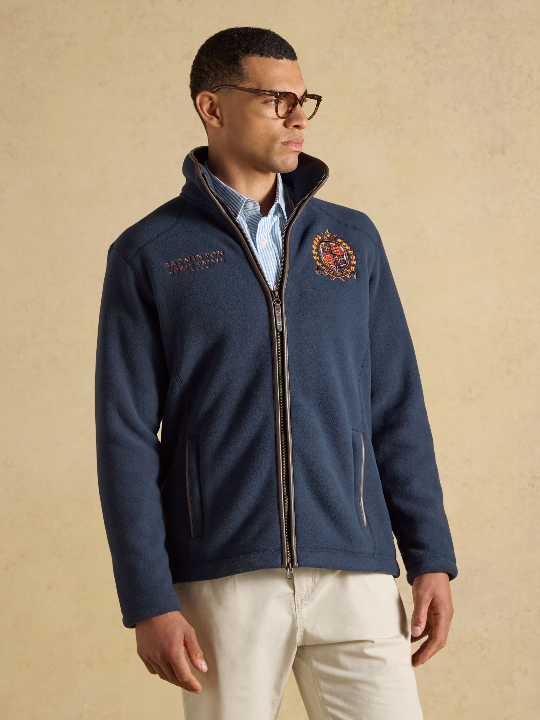 Joules Navy Official Badminton Horse Trials Heritage Zip Up Fleece