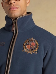 Joules Official Badminton Navy Heritage Zip Up Fleece - Image 7 of 12