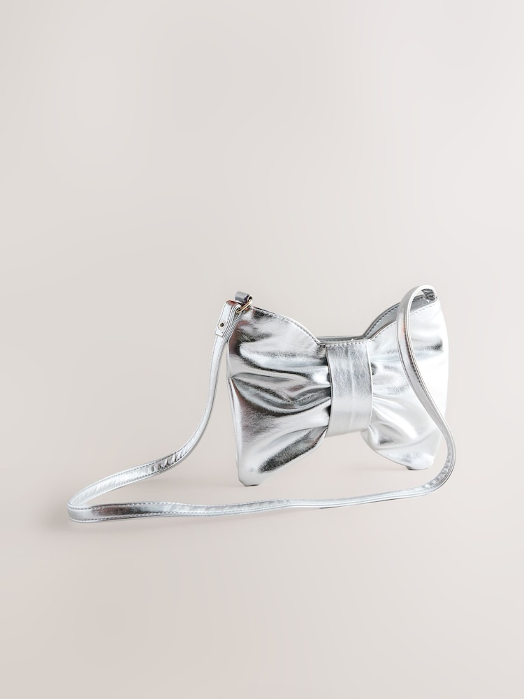 Silver Silver Sparkle Bow Bag - Image 1 of 5