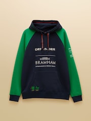 Joules Official Bramham Green/Navy Colourblock Hoodie - Image 9 of 9