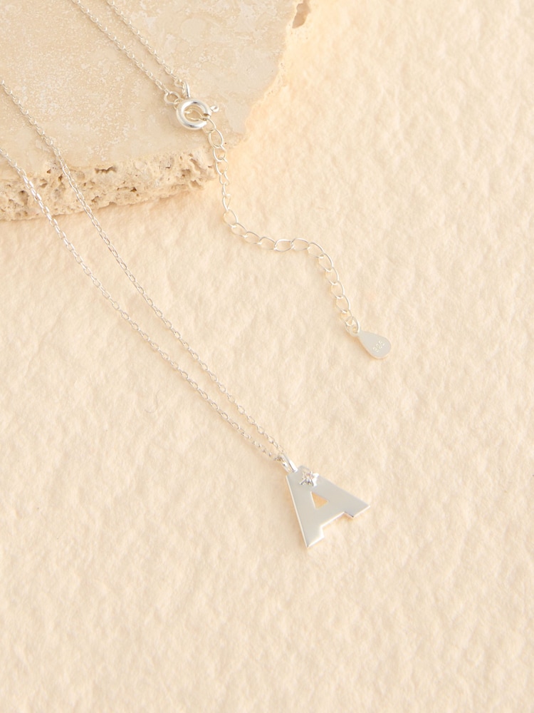 Silver Tone Sterling Initial Necklace - Image 3 of 3
