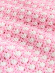 Pink/White Short Sleeve Stitch Knitted T-Shirt With Wool - Image 7 of 8