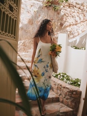 Placement Floral Print Midi Slip Summer Dress - Image 1 of 7