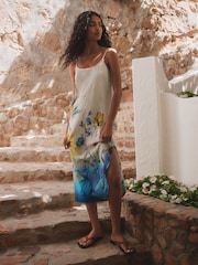 Placement Floral Print Midi Slip Summer Dress - Image 2 of 7