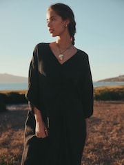 Black N. Premium 100% Linen Twist Dress - Image 4 of 8