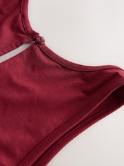 Burgundy Red Twist Waist Jersey Jumpsuit - Image 8 of 9
